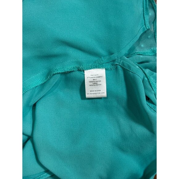 Anthropologie Daniel Rainn Top Shirt Womens 2XL Blue White Swiss Dot Sheer Tunic - Picture 6 of 7